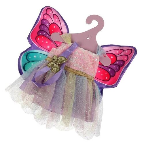 Карапуз Платье для куклы 30-35 см, OTFY-CHIC-4-RU розовый/фиолетовый