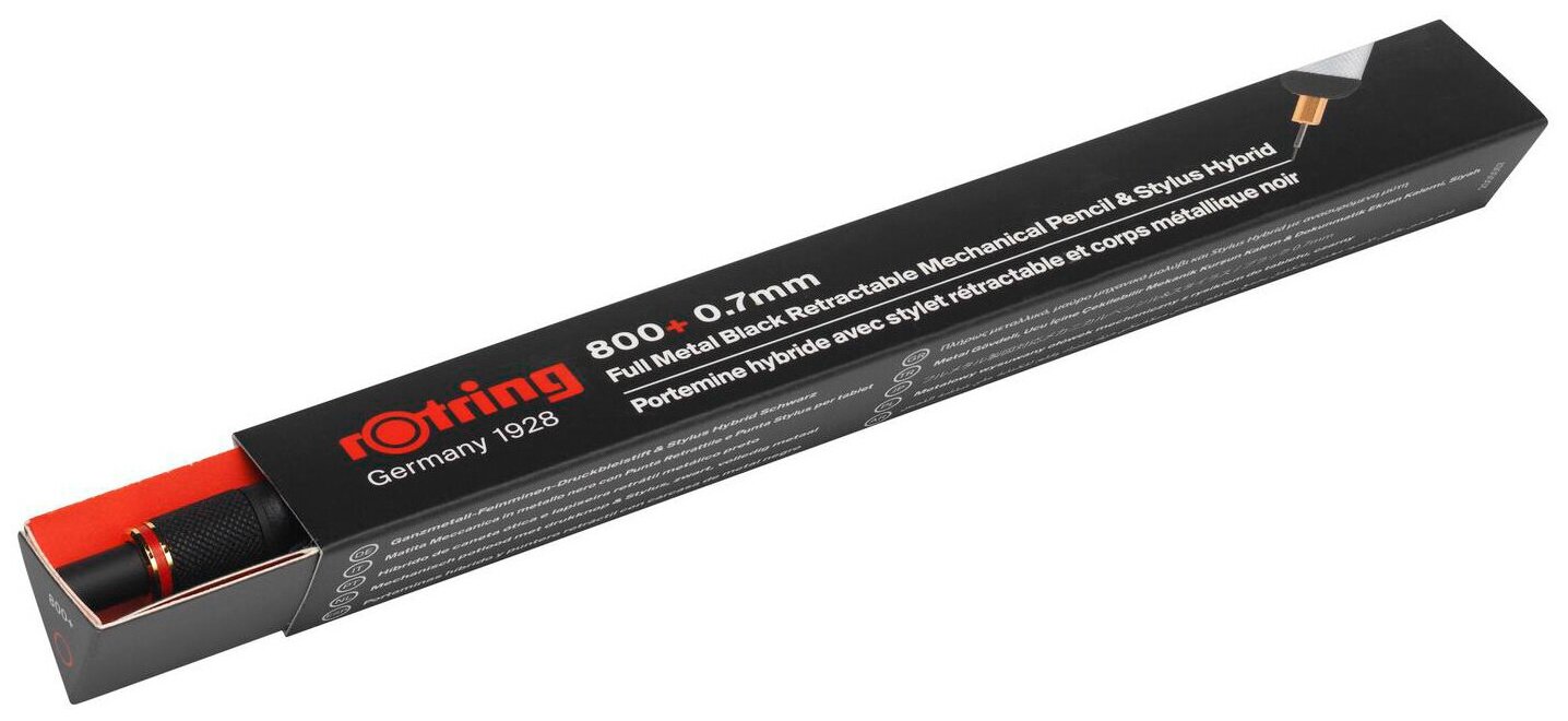 Карандаш мех. Rotring 800 1900182 0.7мм металл черный/золотистый - фото №3