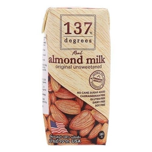 Миндальный напиток 137 Degrees Almond Milk Unsweetened 13%, 180 г, 180 мл