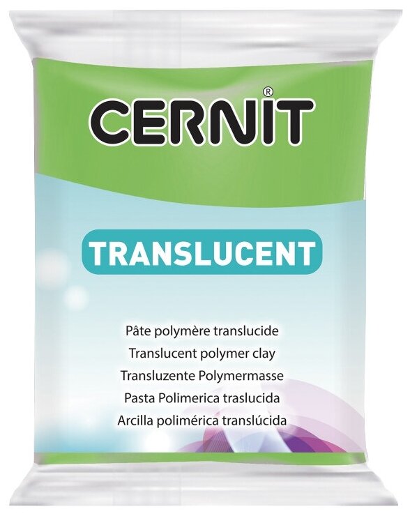 CE0920056 Пластика полимерная запекаемая 'Cernit 'TRANSLUCENT' прозрачный 56 гр. (605 зеленый лимон)