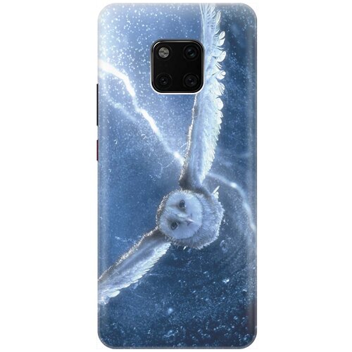 фото Re:paчехол - накладка artcolor для huawei mate 20 pro с принтом "сова в полёте"