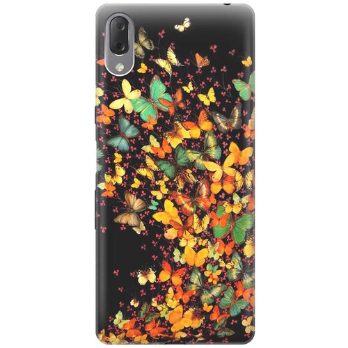 фото Re:paчехол - накладка artcolor для sony xperia l3 с принтом "взрыв бабочек"