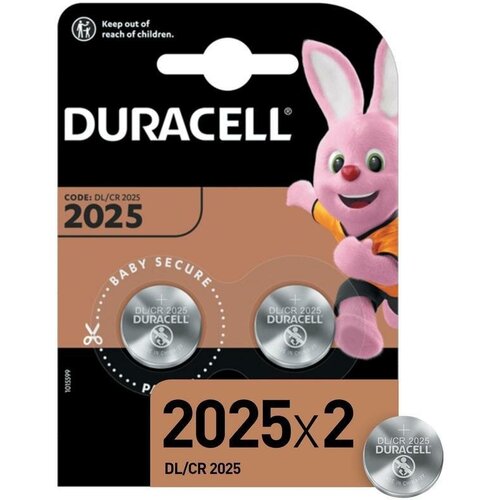 Батарейка Duracell CR2025 (3 В) литиевая (блистер, 2шт.) (5003990), 10 уп.