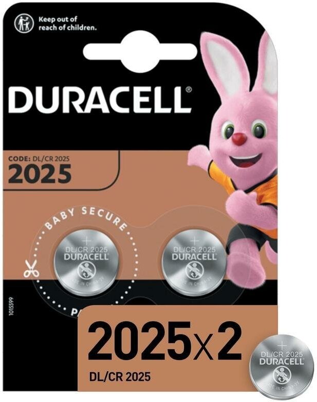Батарейка Duracell CR2025 (3 В) литиевая (блистер 2шт.) (5003990) 10 уп.