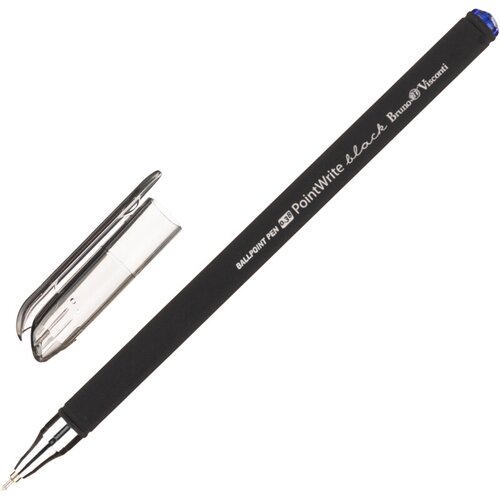Ручка шариковая неавтоматическая BV PointWrite Black 0,38мм синяя 20-0265, 24 шт.