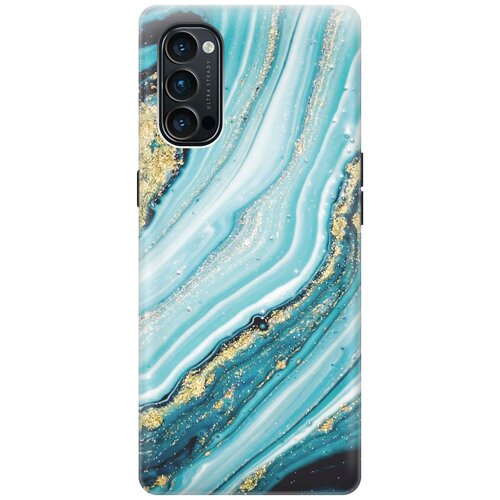 фото Cиликоновый чехол на oppo reno4 / оппо рено4 с принтом "green marble" gosso