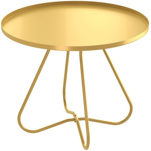 Журнальный столик круглый металлический PASSO OSTI, золотистый