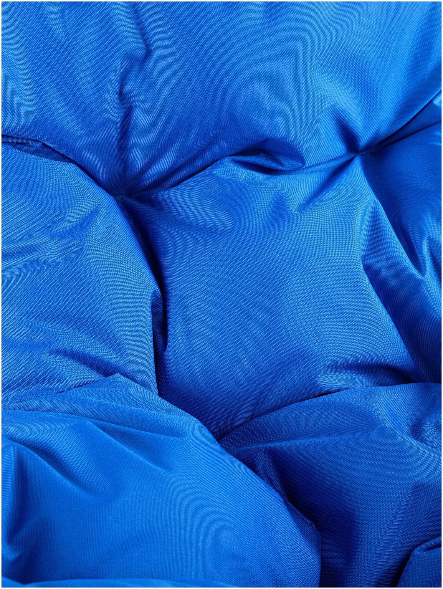 Подвесное кресло белое M-Group Капля лори ротанг 11530110, синяя подушка - фотография № 9