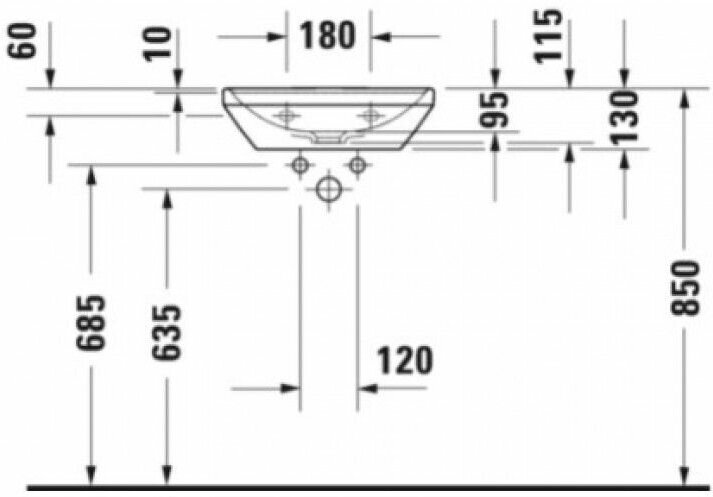 Раковина для ванной DURAVIT D-NEO 0738450041