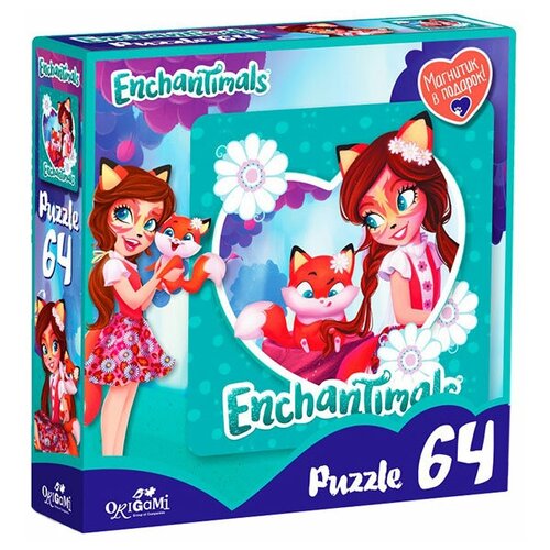 Пазл Origami Enchantimals Фелисити Лис и Флик (03554), 64 дет., 15х4х15 см