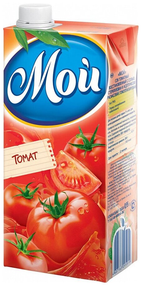 Сок Мой томатный с солью и мякотью 0,95л
