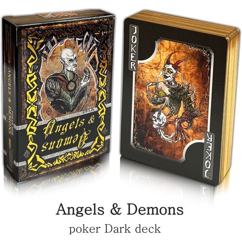 Коллекционные игральные карты Angels & Demons Покерная колода с фольгированием среза торца карточек, дизайнерское ограниченное издание Dark Deck