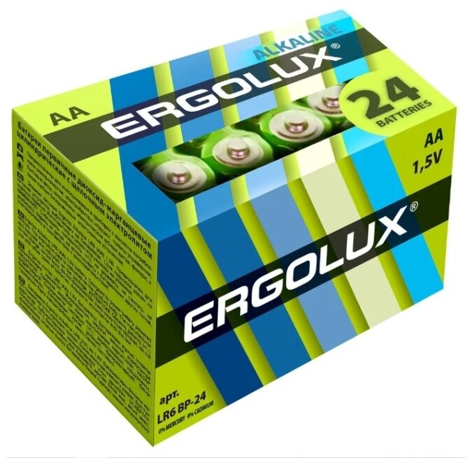 Батарейка Ergolux AA - LR6 BP-24 Alkaline BP-24