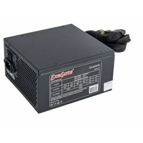 Блок питания ATX Exegate 600PPX EX221642RUS 600W RTL black APFC 14cm 24p44p PCI-E 5SATA 3IDE FDD 491300₽