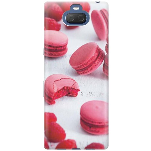 фото Cиликоновый чехол на sony xperia 10 / xa3 / сони иксперия 10 с принтом "малиновые макаруны" gosso