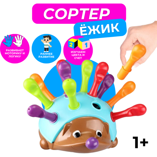 Развивающая игрушка сортер Ежик Спайк/разноцветный