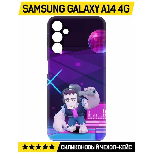 Чехол-накладка Krutoff Soft Case Brawl Stars - Фрэнк для Samsung Galaxy A14 4G (A145) черный чехол накладка krutoff soft case brawl stars v8 бит для samsung galaxy a14 4g a145 черный