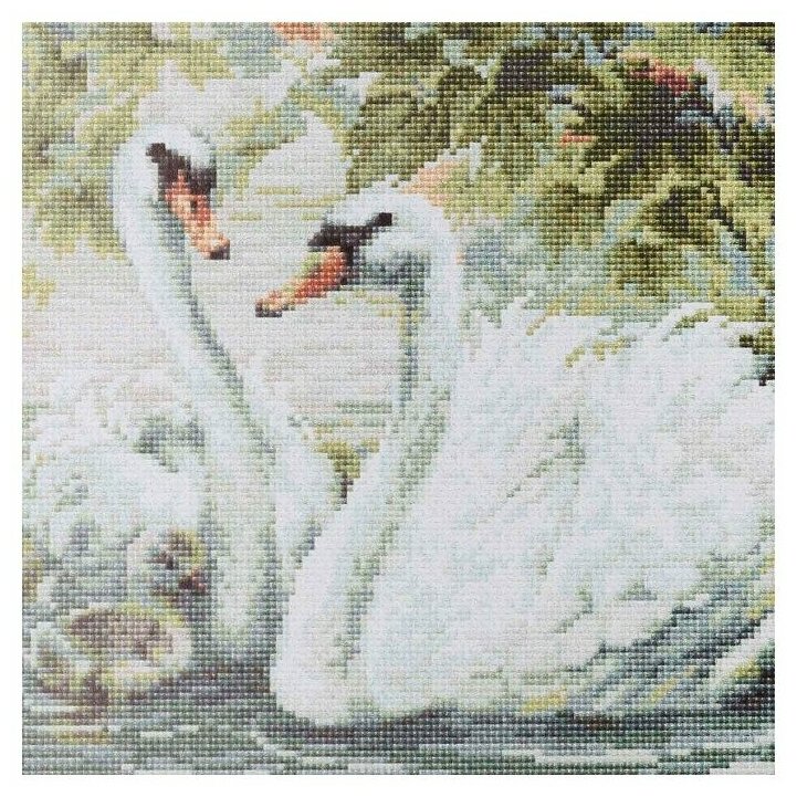 Алмазная вышивка АМ0036 "Белые лебеди" Риолис (Сотвори Сама) - фото №1