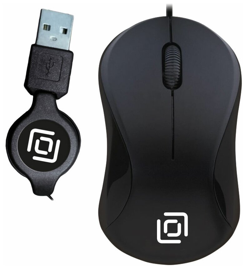 Мышь Oklick 115SR черный оптическая (800dpi) USB для ноутбука (2but)