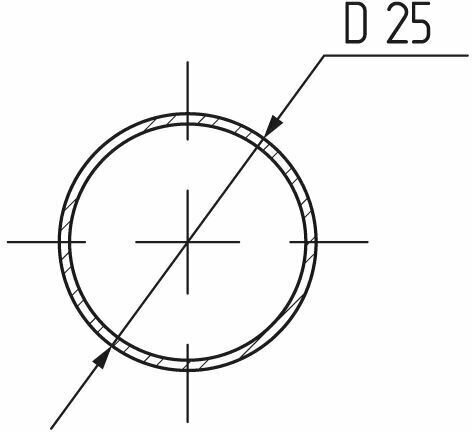 Штанга круглая d-25мм, 600 мм хром, комплект 2 штуки и 4 фланца - фотография № 3