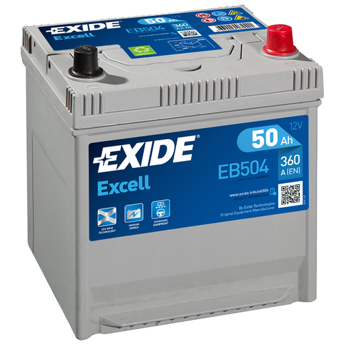 Аккумулятор Exide Excell EB504 50 Ач 360А обр. пол.