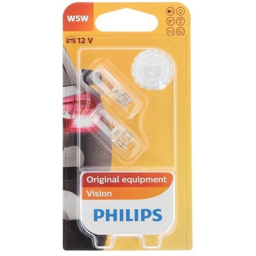 Галогенная лампа Philips W5W W21х95d 12 В 21 Вт набор 2 шт 12961B2 для дома 699₽