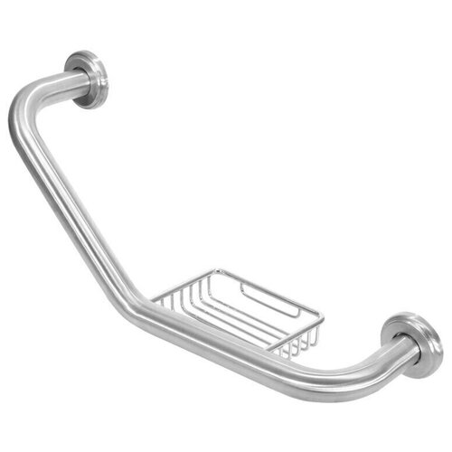 Поручень для ванной с мыльницей, шлифованная нержавеющая сталь