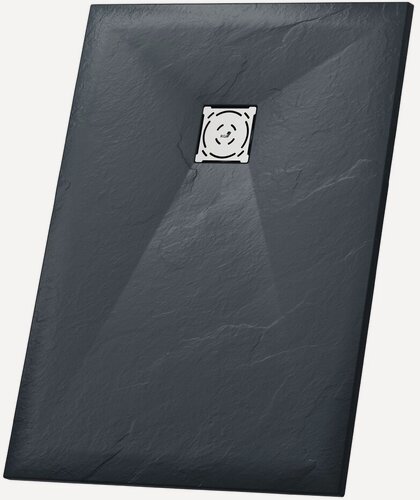 Изображение товара Душевой поддон RGW 80х100х2,5 см ST-0108G Графит, прямоугольный Ø90 Каменный (16152810-02)