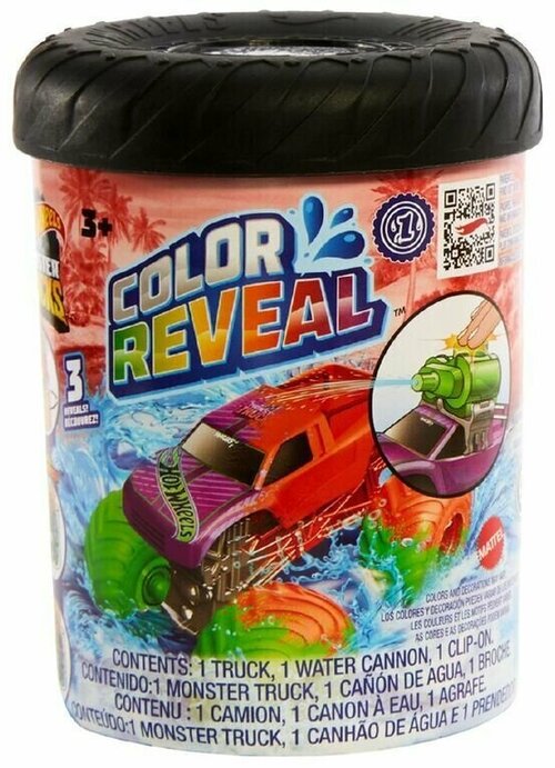 Набор-сюрприз Hot Wheels Color Reveal Монстр Траки меняющие цвет банка случайного цвета