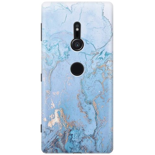 фото Re:pa накладка transparent для sony xperia xz2 с принтом "голубой мрамор"