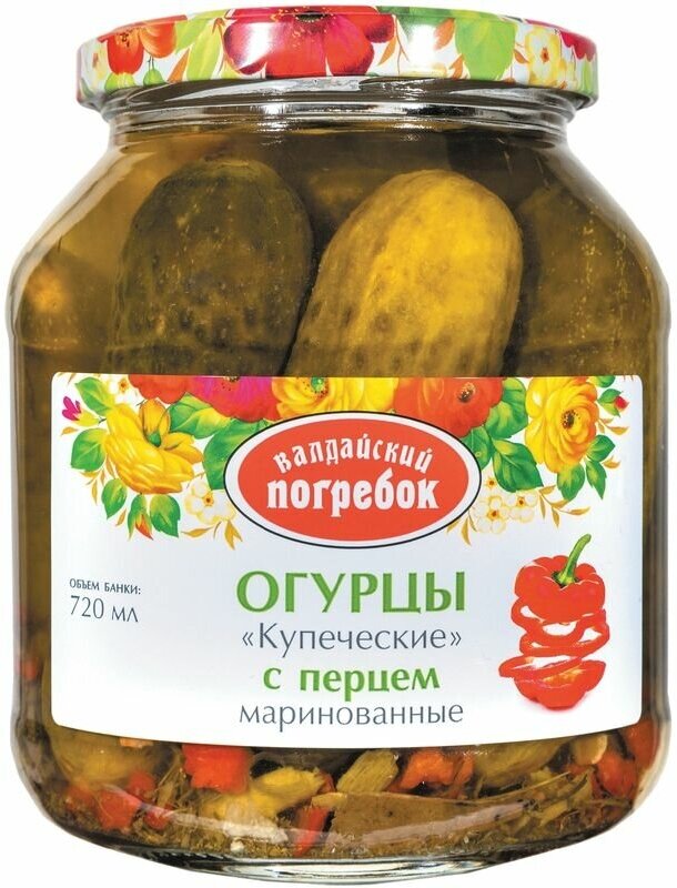 Огурцы Валдайский Погребок Купеческие маринованные 650г - фото №4