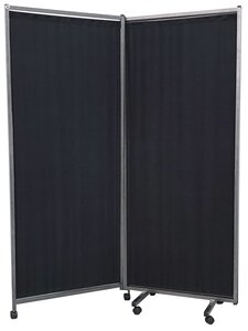 <b>Ширма</b> <b>перегородка</b> 2-секционная Рукомфорт черная складная, <b>для</b> салонов красоты