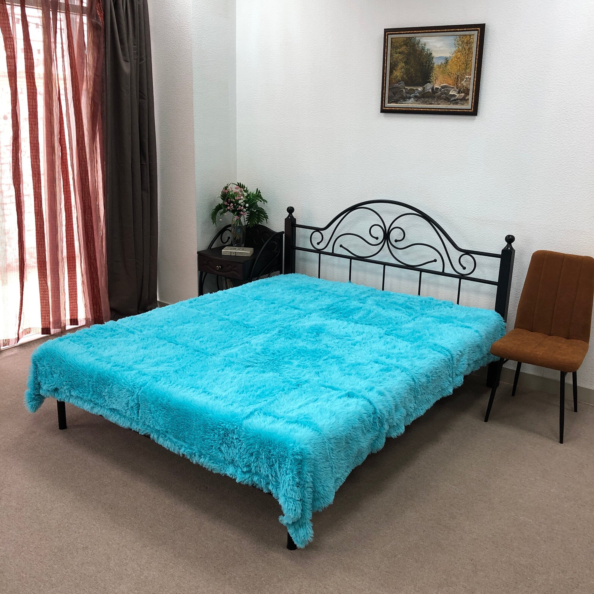 Кровать металлическая 160*200 двуспальная малазийская черная роскошная Кармен поллет