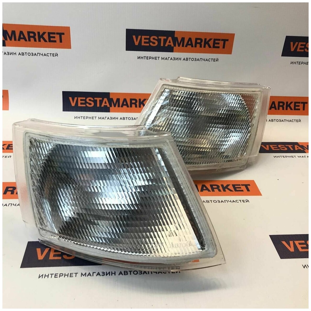 фото Указатели поворота фар под Бош, Поворотники на Лада 2110 2111 2112 белые, комплект 2 шт