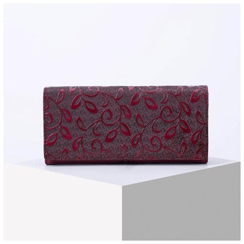 фото Кошелек жен 04-01-01, 19*3*9 см, 3 отд, д/карт, д/монет, 2 отд рамка, бордовый 6491260 сима-ленд