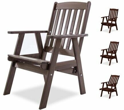 Кресло деревянное для сада и дачи, 3-позиционное оливер - фотография № 1