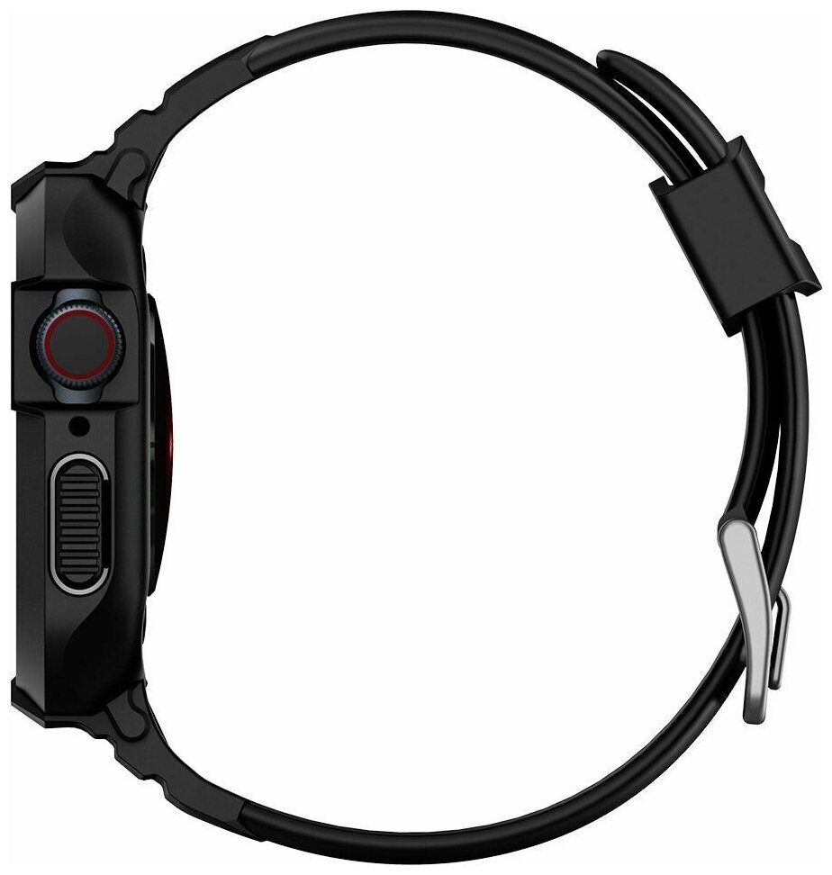 Чехол с ремешком Spigen Rugged Armor Pro для Apple Watch series SE/6/4 44 mm (оригинал Black)