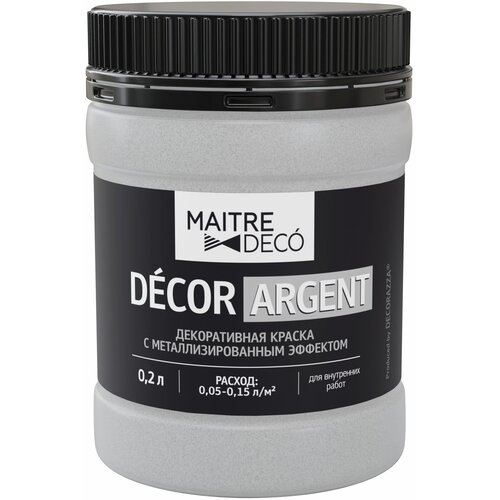 Краска декоративная Maitre Deco D cor Серебро 0.2 л цвет серебряный