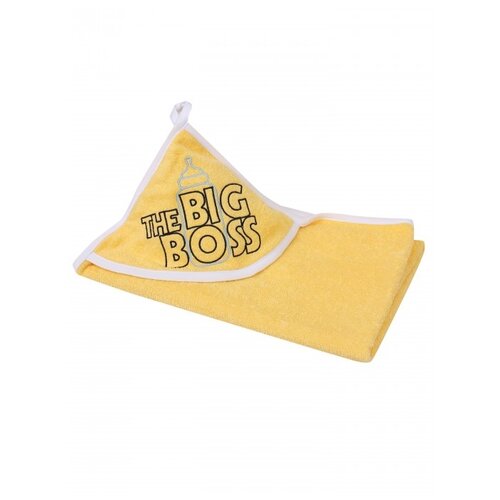 фото Amarobaby полотенце с уголком big boss банное 90х90 см желтый
