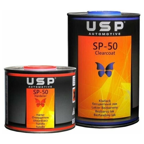 Бесцветный лак USP SP-50 HS 2:1 Clearcoat 1 л. + Отвердитель 0.5л.