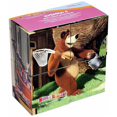 Развивающая игрушка Step puzzle Маша и Медведь 87132, 4 дет., разноцветный
