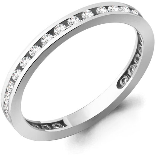 фото Кольцо diamant online, белое золото, 585 проба, бриллиант, размер 16.5, серебристый