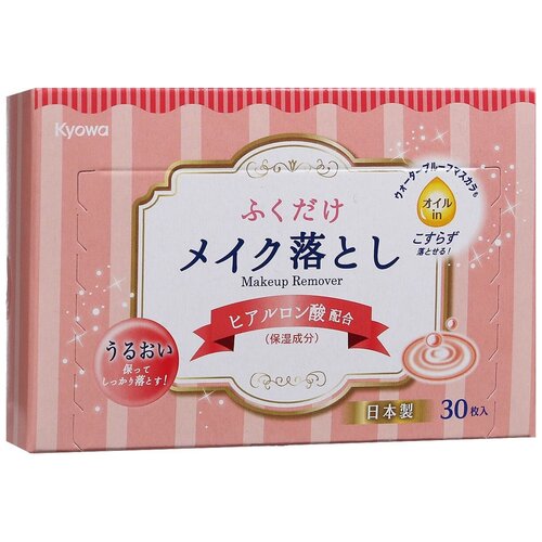 Kyowa Shiko салфетки влажные для снятия макияжа с гиалуроновой кислотой, 180 г, 30 уп. по 30 шт.