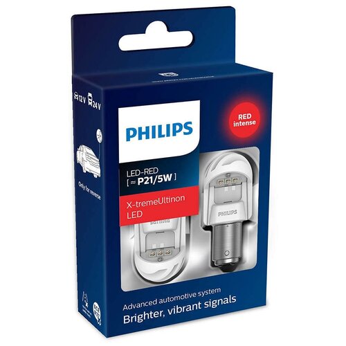 PHILIPS Автолампа P21/5W RED X-tremeUltinon LED 2шт 12V 11499XURX2