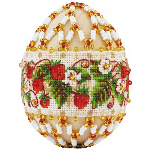 набор для вышивания яйцо пасхальное капучино Набор для вышивания Риолис В219 Пасхальное яйцо «Земляника»