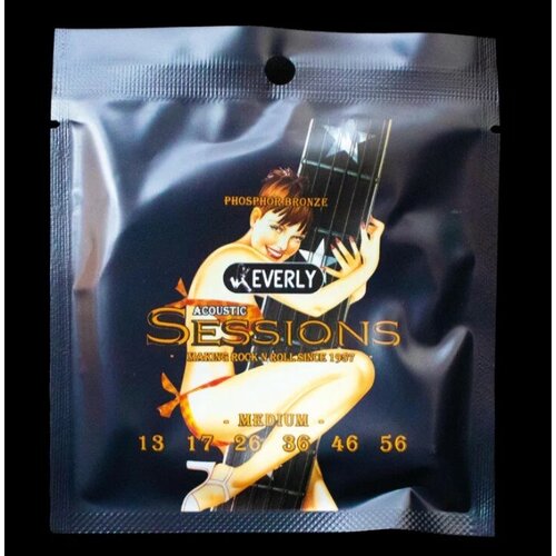 7213 Sessions Комплект струн для акустической гитары, фосфорная бронза, 13-56, Everly