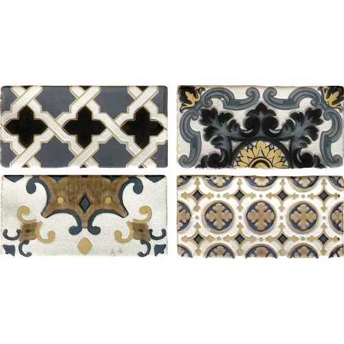 Arezzo Oro Conjunto Комплект декоров из 4 плиток 75х150 мм/75х600 мм