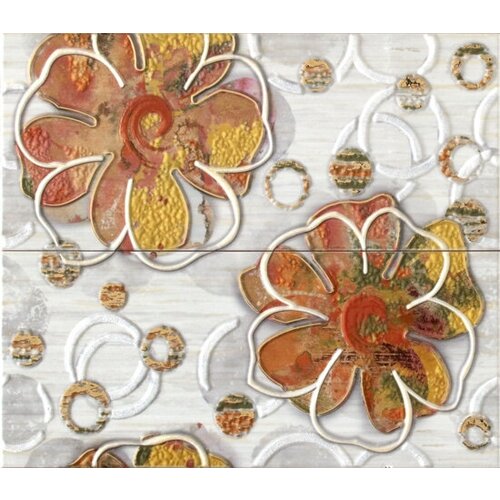 Nubia Conjunto Biga Ocre Панно комплект из 2 плиток 250х600 мм/500x600 мм