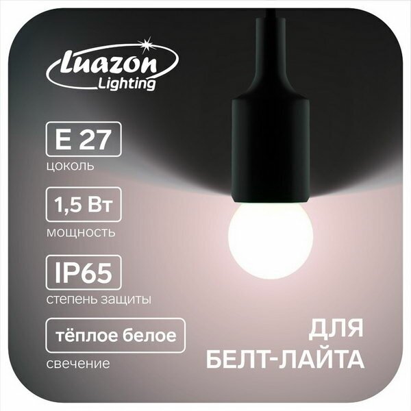 Лампа светодиодная G45, Е27, 1.5 Вт, для белт-лайта, т-белая наб 20 шт