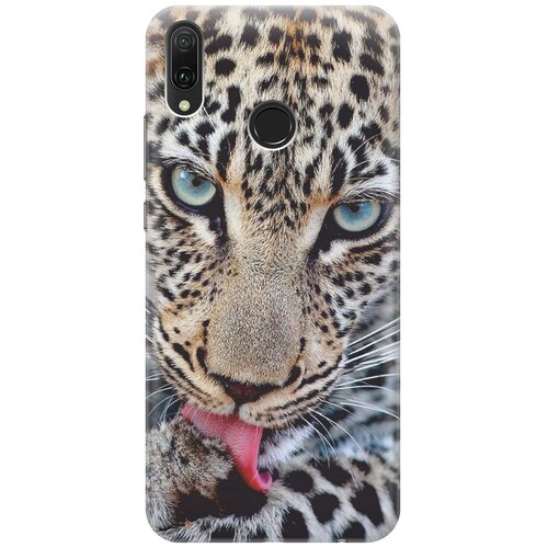 фото Cиликоновый чехол на huawei y9 (2019) / хуавей у9 2019 с принтом "леопард" gosso